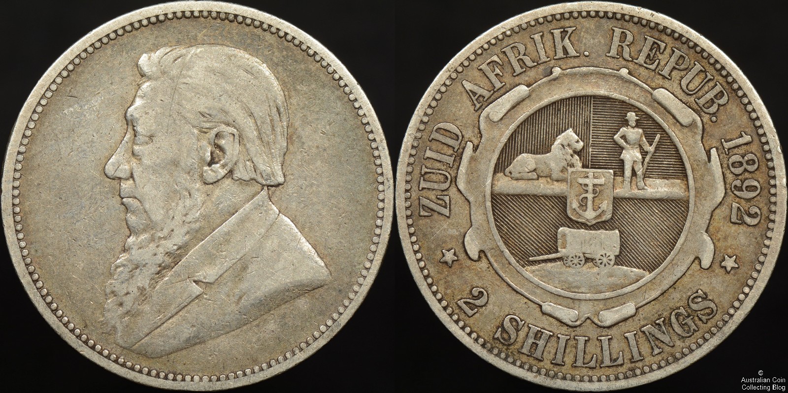 South Africa 1892 2 Shilling KM#6