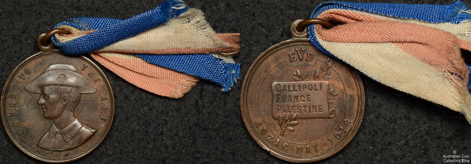 Australia 1918 Honor to the AIF Medallion Bronze with Ribbon