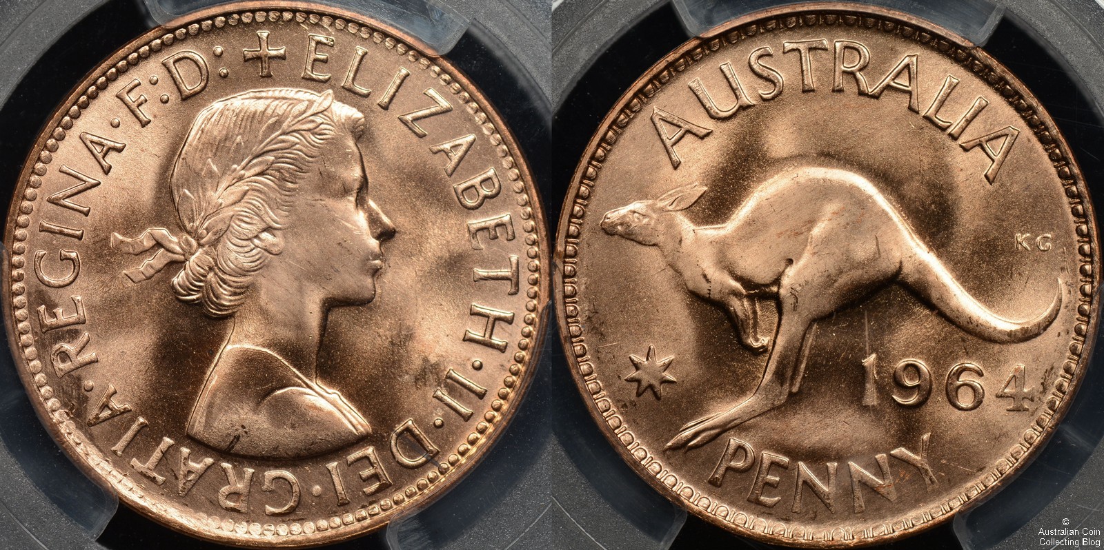 Australia 1964m Penny PCGS MS65RD