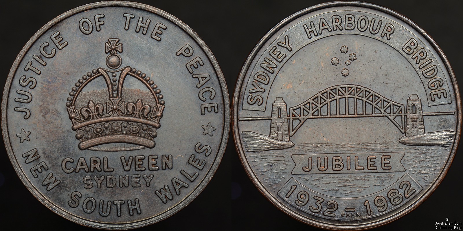 Sydney Harbour Bridge 1932-1982 Jubilee Carl Veen Medal 1982/32