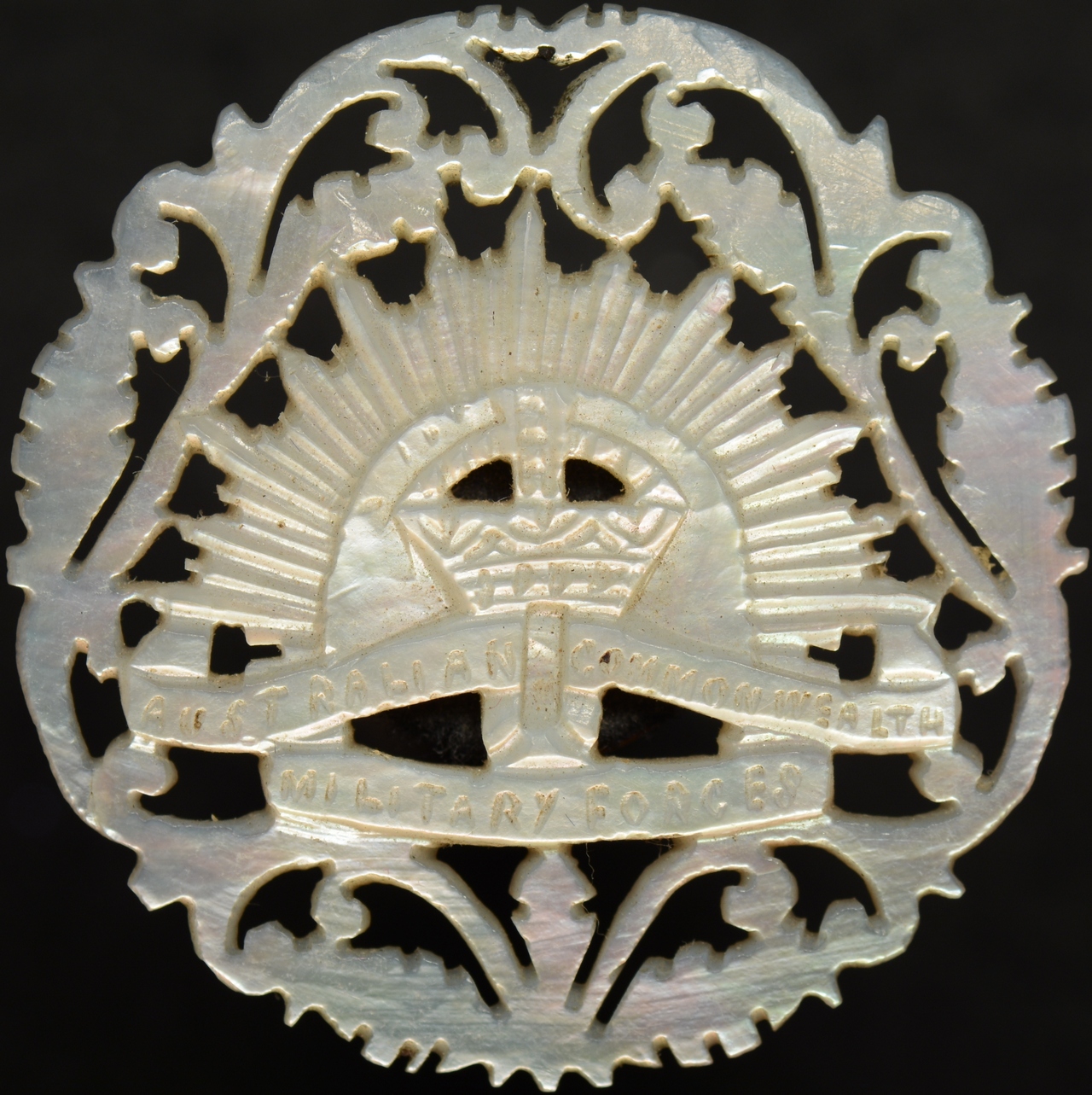 Australian WW2 Rising Sun in Shell