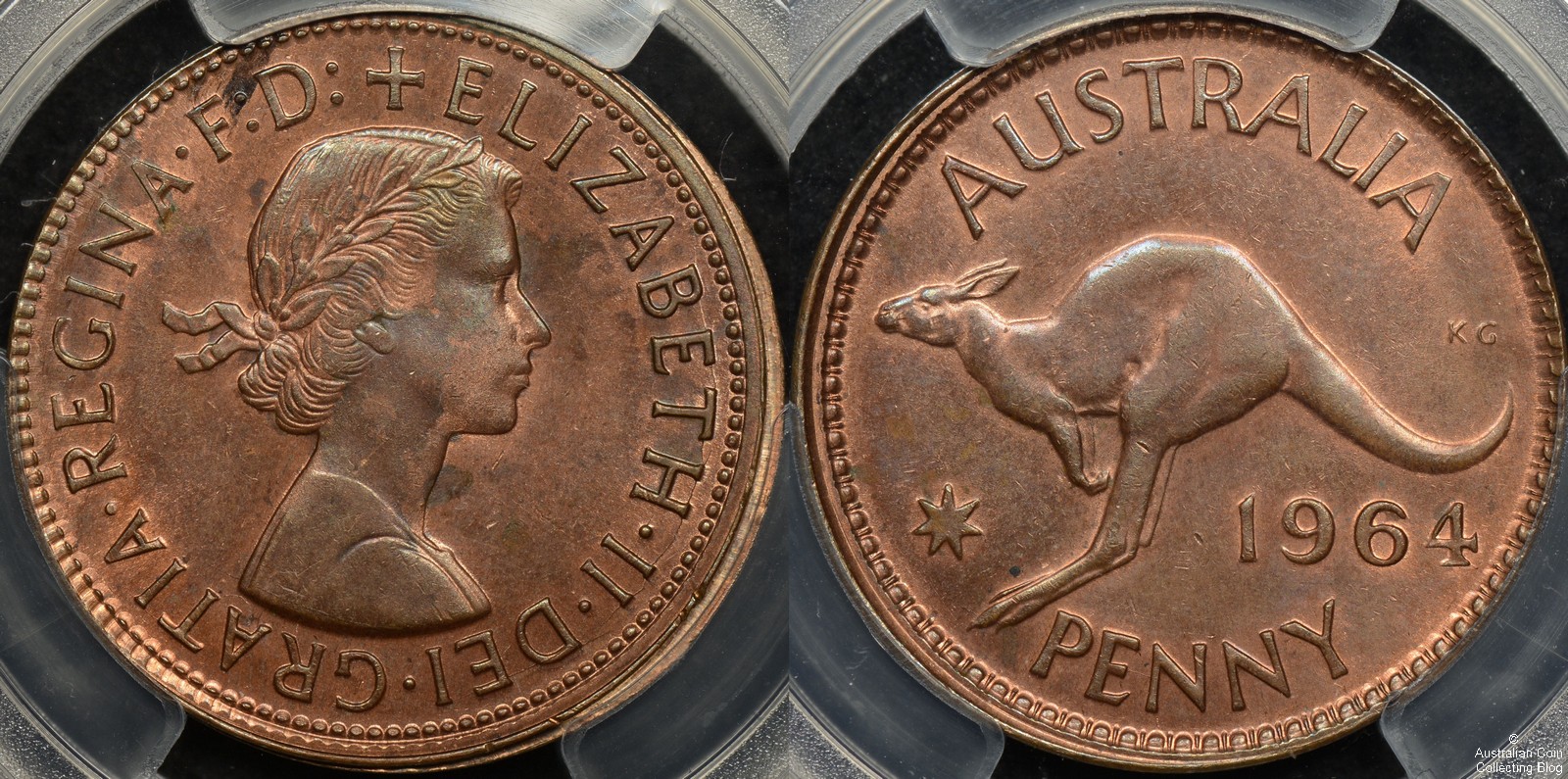 Australia 1964 Penny Partial Collar Error