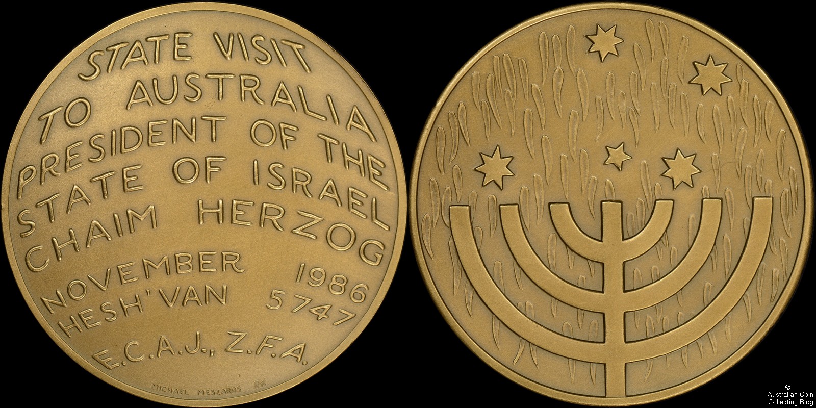 1986 State Visit to Australia of the President of the State of Israel Medal