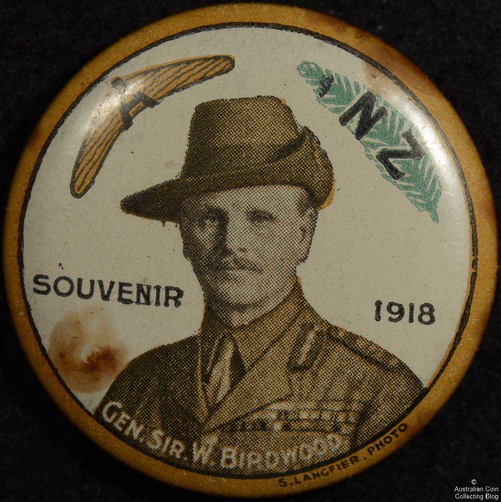 A NZ Souvenir 1918 Birdwood Tin badge