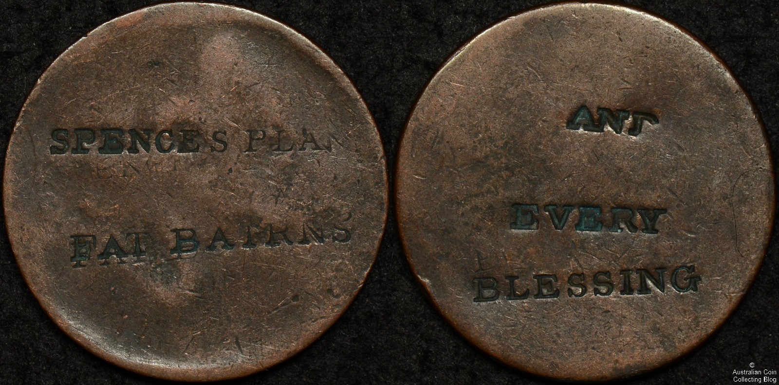Great Britain 18th Century Propaganda Token with Spence Counterstamps