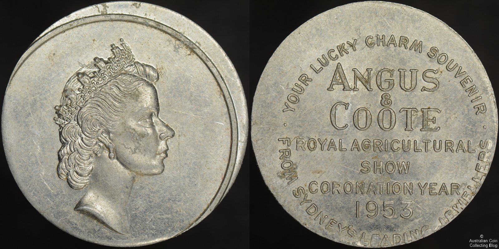 Australia 1953 Angus and Coote Sydney Agricultural Show Souvenir – 3 mm Off Centre Error