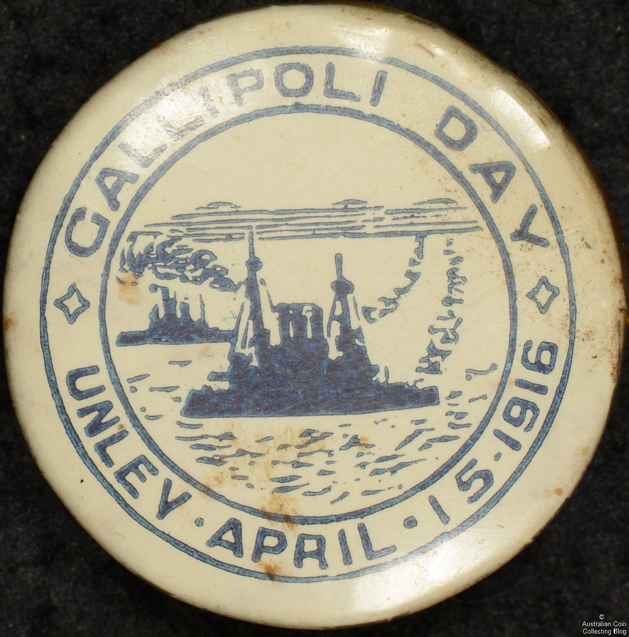 Gallipoli Day Unley April 15 1916 Tin Badge