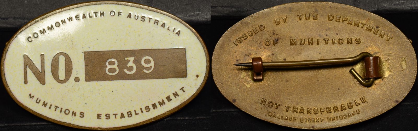 Australian World War 2 Munitions Worker Badge