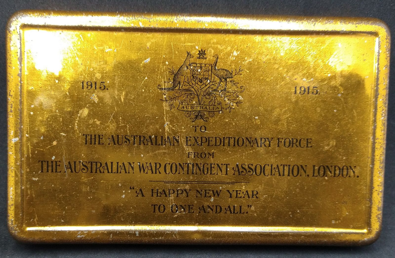 1915 Australian War Contingent Assocation Chocolate Tin