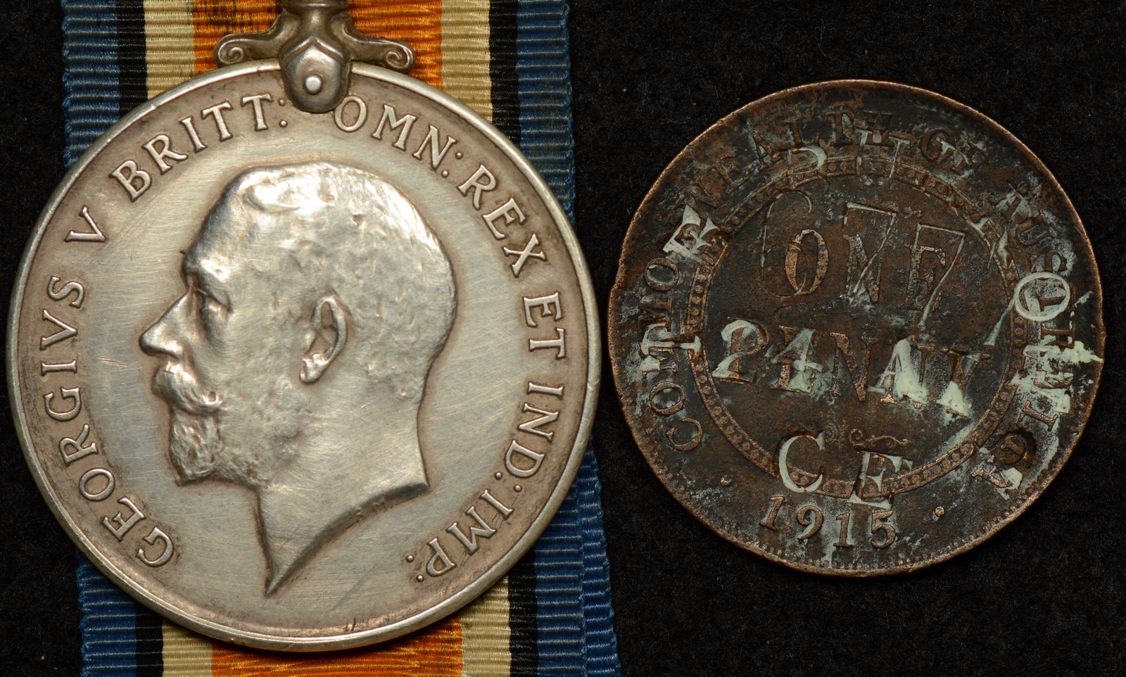 Australian World War 1 Army Identity Tag and British War Medal – T.E. Burrows 6777A