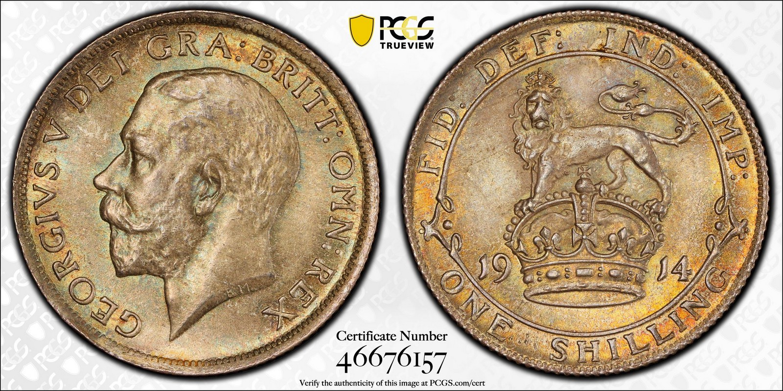 Great Britain 1914 Shilling PCGS MS65